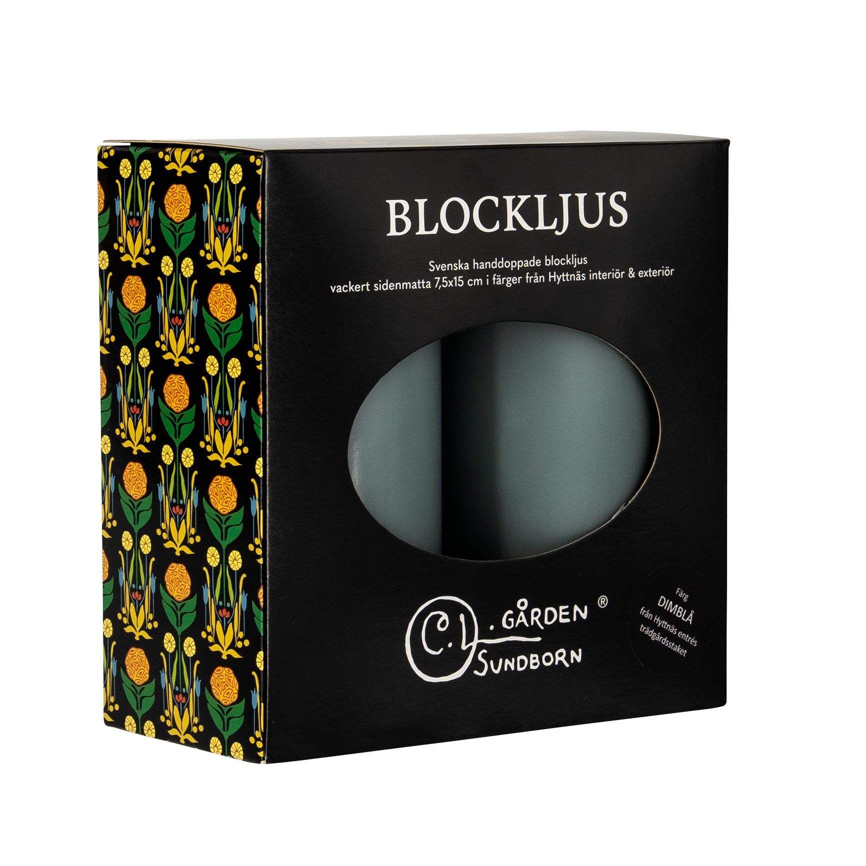 Blockljus Dimblå