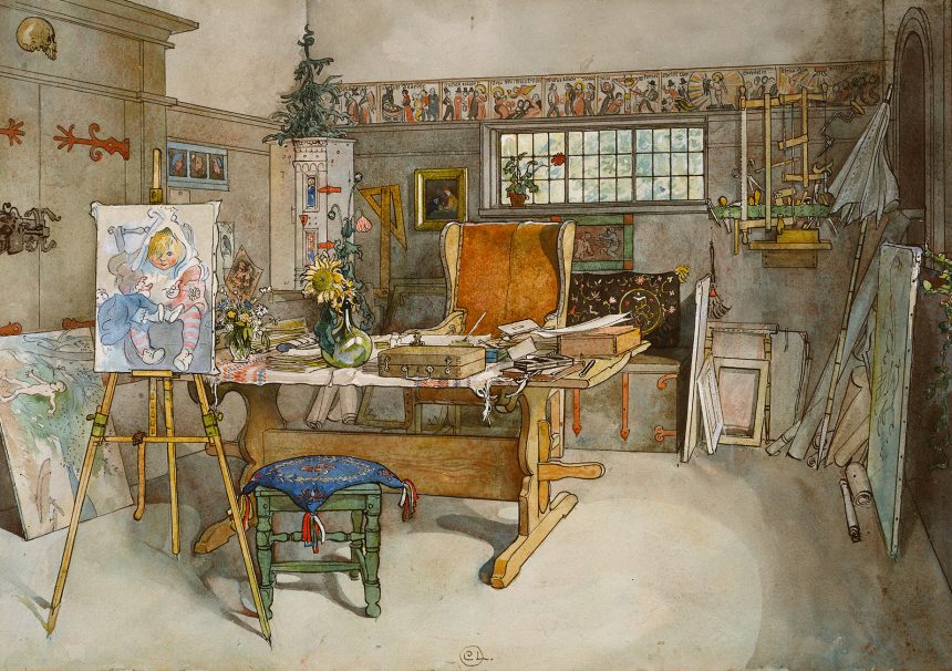 ATELJEN-ANDRA-HALFTEN-Akvarell-Carl-Larsson-1899