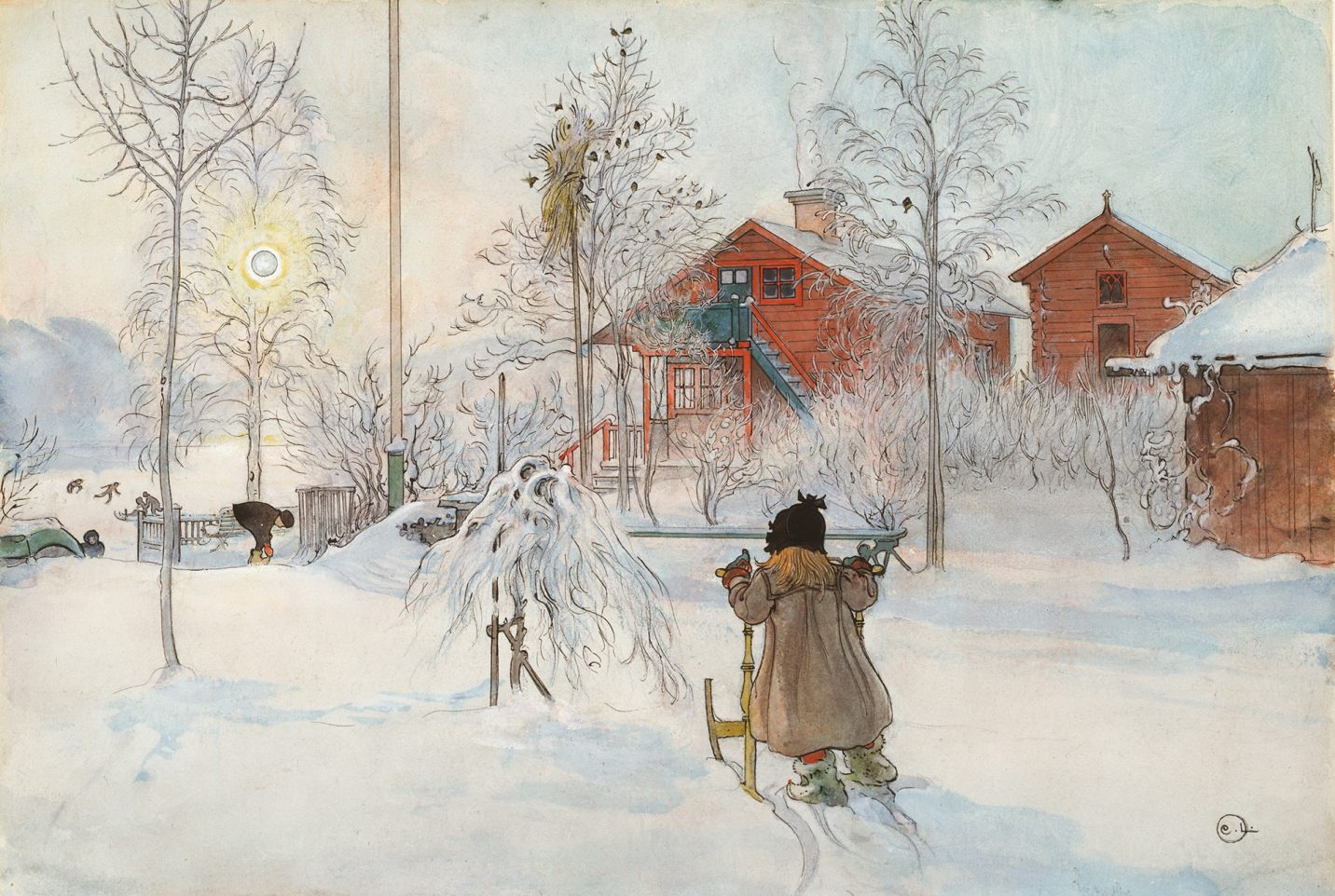 Garden-och-brygghuset-Akvarell-Carl-Larsson-1898