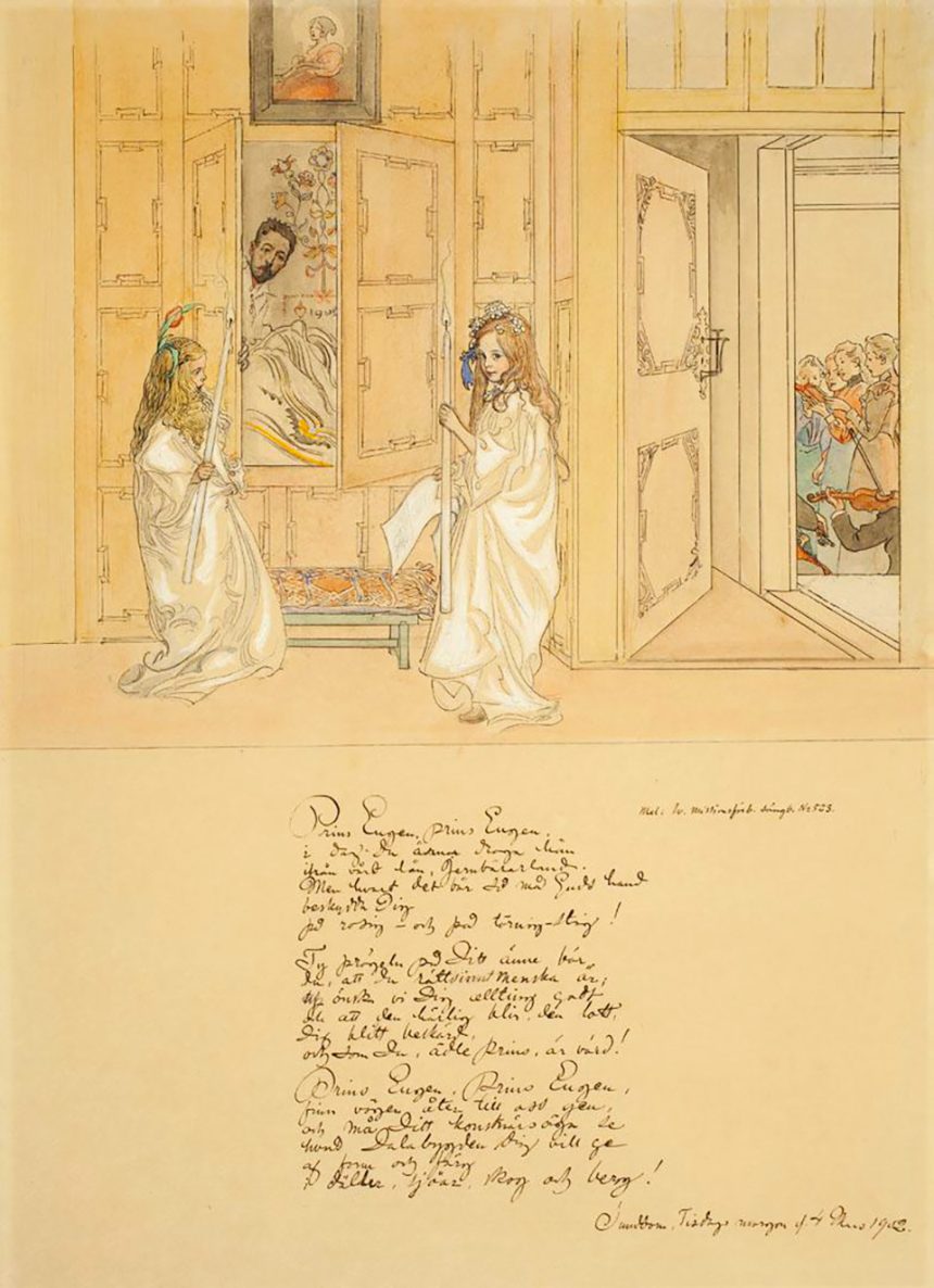 Morgonuppvaktning_Sundborn_Med hyllningsadress_1902